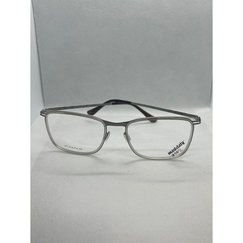Mad in Italy Mazzorbo Eyeglasses Gunmetal Pure Titanium Rectangular Frames 55-19